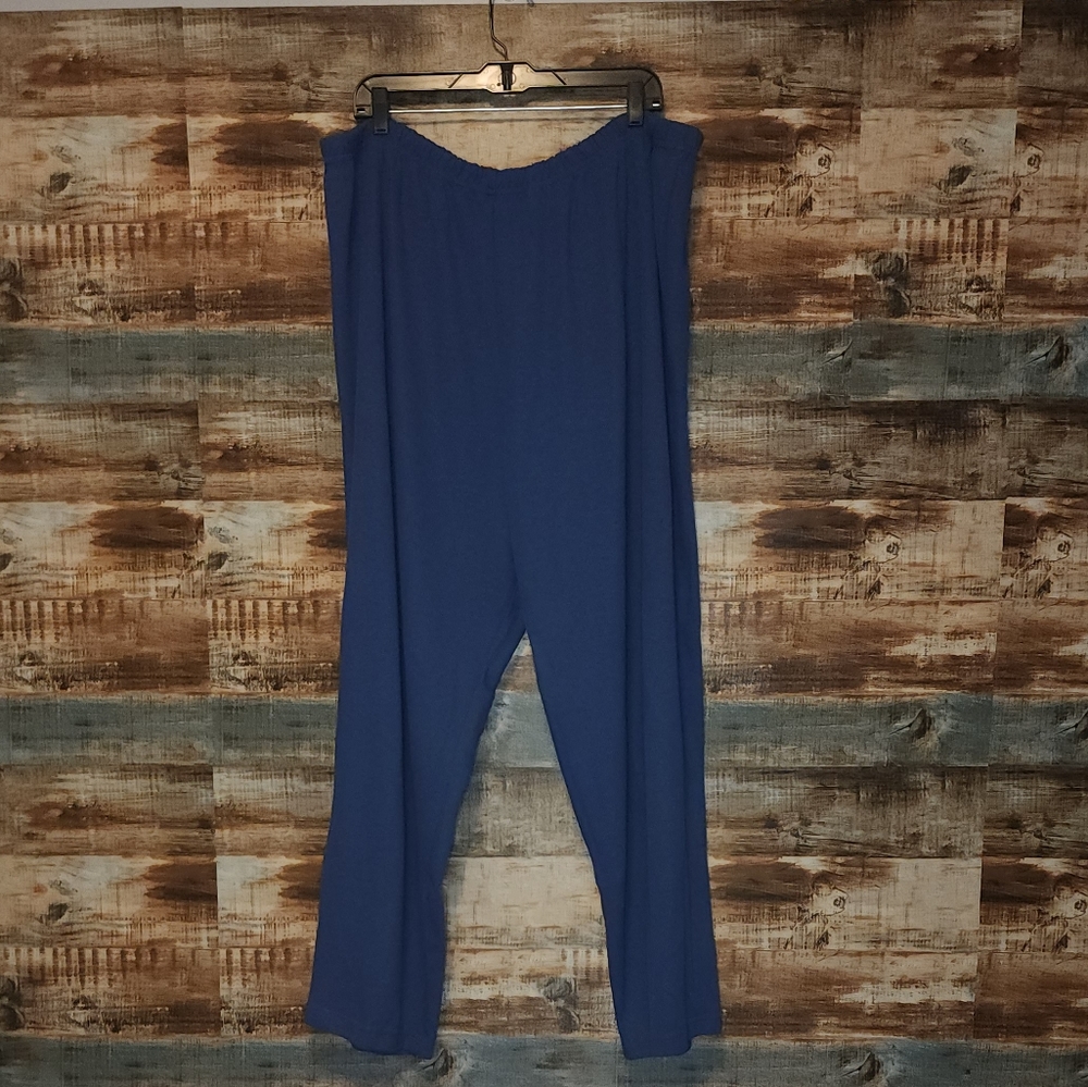 NWT Bobbie Brooks Blue Casual Comfort Knit Pants Elastic Waist Plus Size